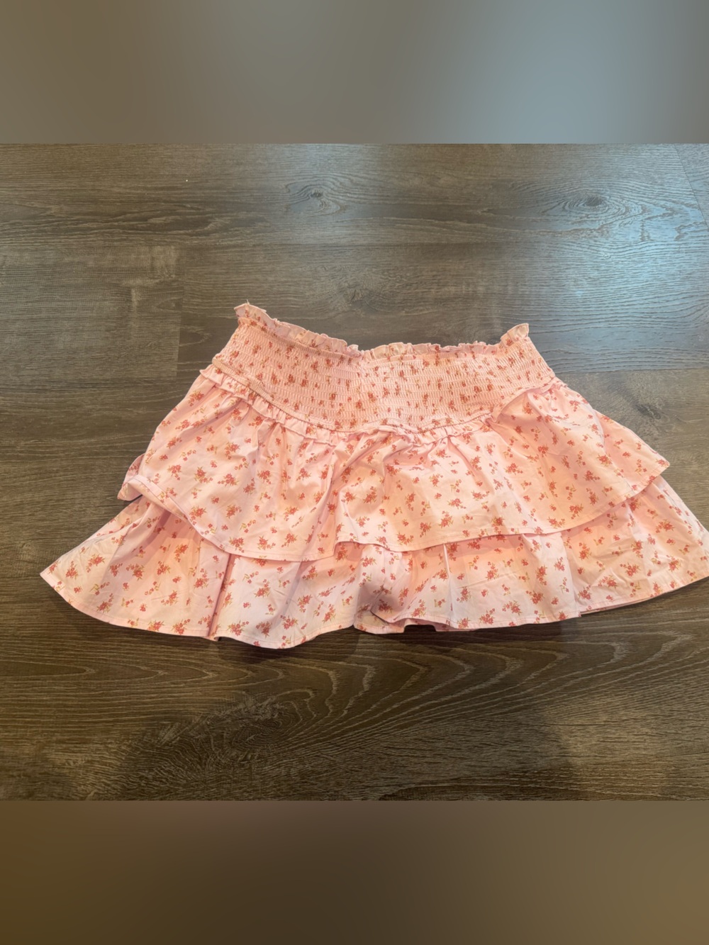 wild fable Pink Smocked Ruffle Mini Skirt